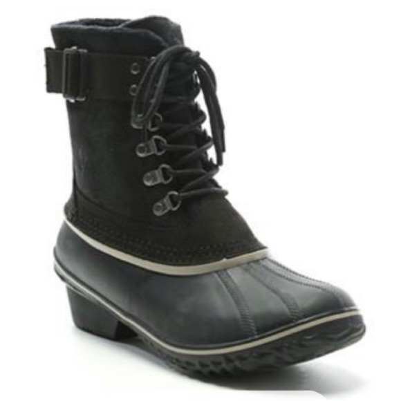 ❤️SOREL Black Winter Fancy Lace II Boots Size 8.5 - Picture 5 of 14